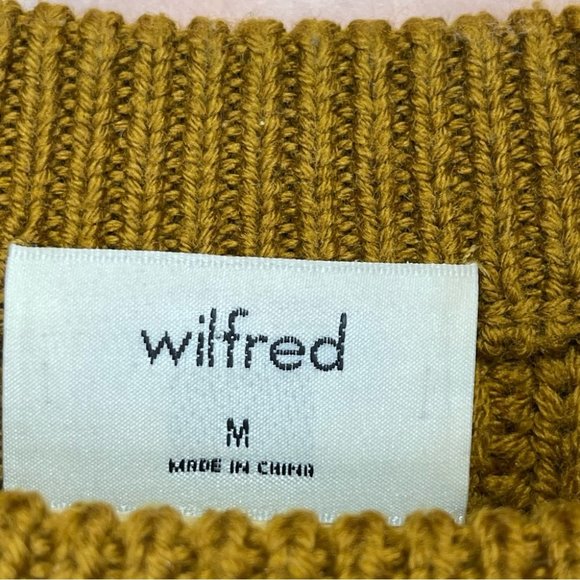 ❌sold❌ Aritzia Wilfred Free 100% Merino Wool Serment Crop Knit Brown Sweater Med - Picture 6 of 8